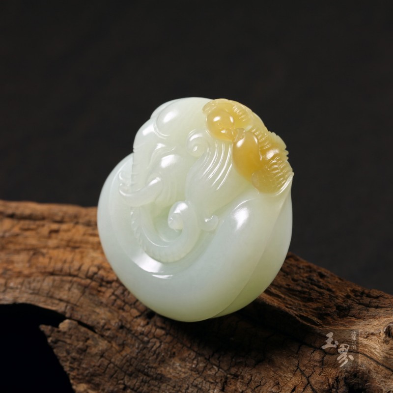 白玉把件-吉祥双喜