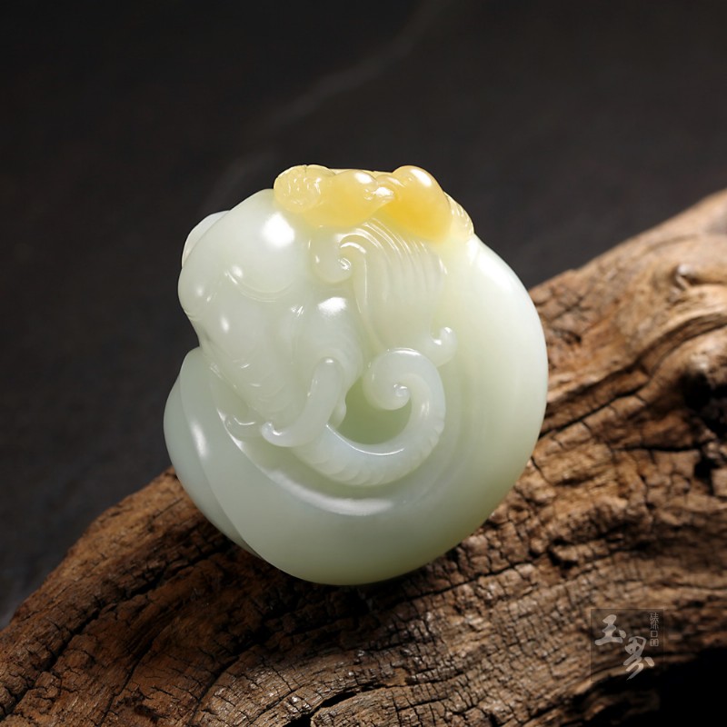 白玉把件-吉祥双喜