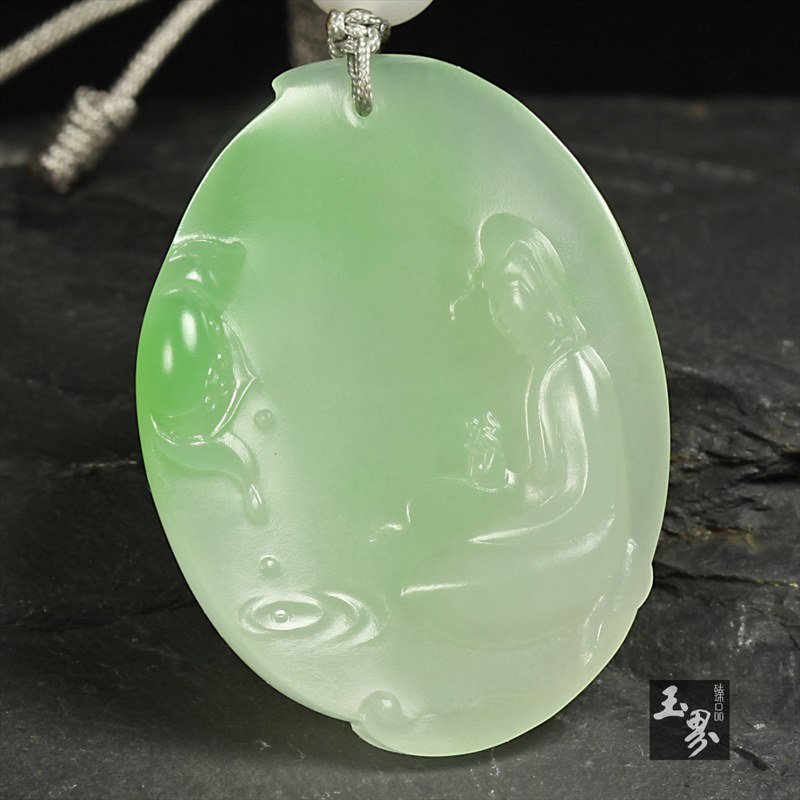 （翠青）白玉挂件-清修