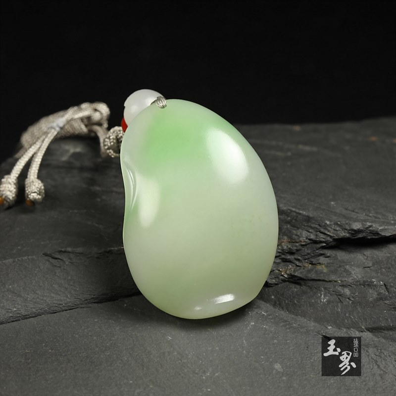 （翠青）白玉挂件-弥勒佛