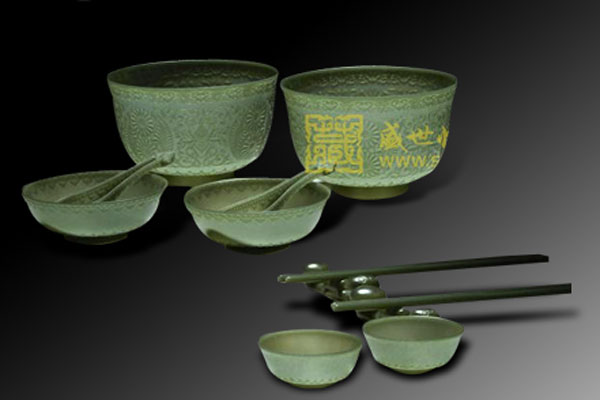 薄胎团花碗十二件套_俞艇玉雕作品鉴赏_器具玉器鉴赏_和田玉鉴赏_中国和田玉网
